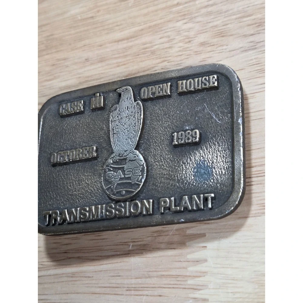 Vintage 1989 Case IH Transmission Plant Open House Belt Buckle Eagle USA CD Hit